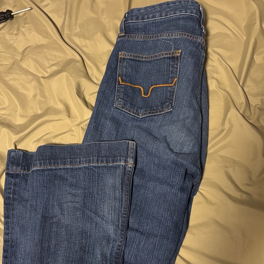 Kimes Ranch Blue Denim Jeans with Orange Stitching